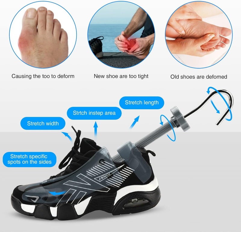 eachway Shoe Stretcher, Shoe Trees Adjustable Length & Width for Men (M for M's Us6.5-10; Wm's Us10-13.5) Grey - Image 4